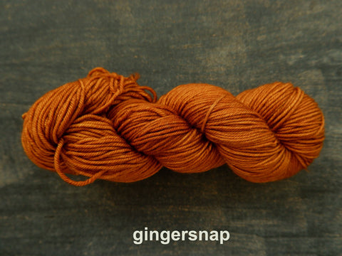 Lichen and Lace Merino  Worsted,  hand dyed yarn, made in Canada, gingersnap